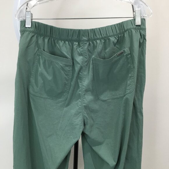 PRANA Green Ruched Adjustable Hem Zip Pocket Drawstring Waist Pull On Pant - Picture 12 of 13